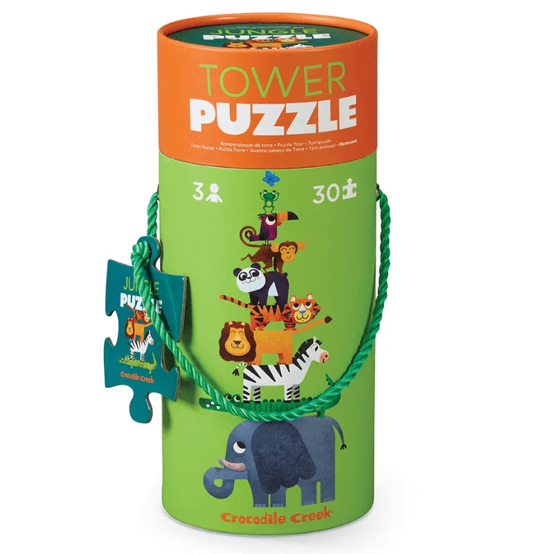 Age-appropriate puzzles Crocodile Creek | Tower Puzzle 30pc Jungle