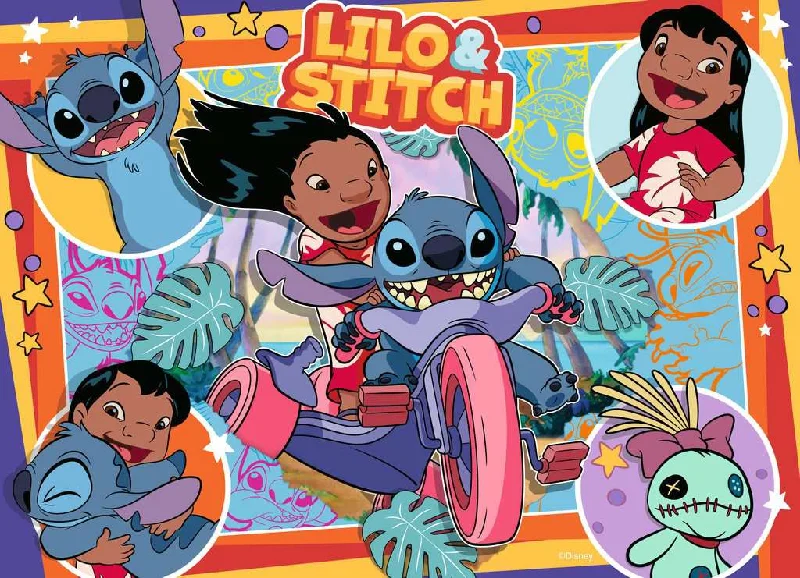 Logical puzzles Disney Aloha! Stitch - four 100 Piece Puzzles
