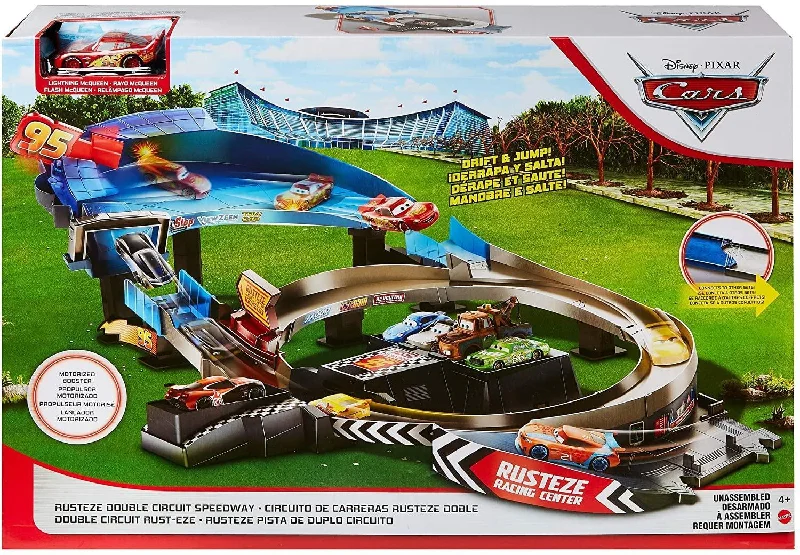 Durable toysDisney Pixar Cars McQueen Rusteze Double Circuit Speedway