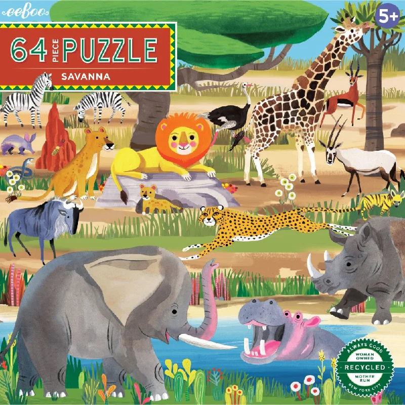 Social games eeBoo 64 pc puzzle | Savanna
