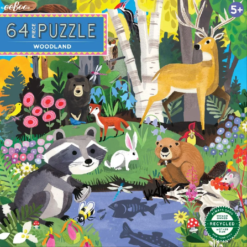 Thought-provoking puzzles eeBoo 64 pc puzzle | Woodland