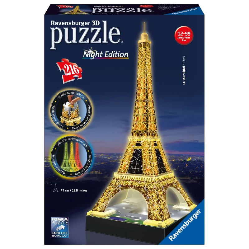 Thought-provoking puzzles Eiffel Tower - Night Edition 216 Piece Puzzle