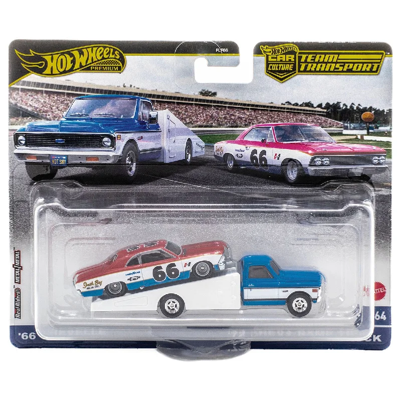 High-quality toy cars Hot Wheels Car Culture: Team Transport '66 Chevelle with '72 Chevy Ramp Truck High-quality toy cars Hot Wheels Car Culture: Team Transport '66 Chevelle with '72 Chevy Ramp Truck