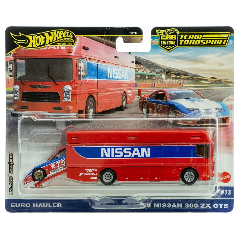 High-quality toy cars Hot Wheels Car Culture: Team Transport: Euro Hauler and '94 Nissan 300 ZX GTS
