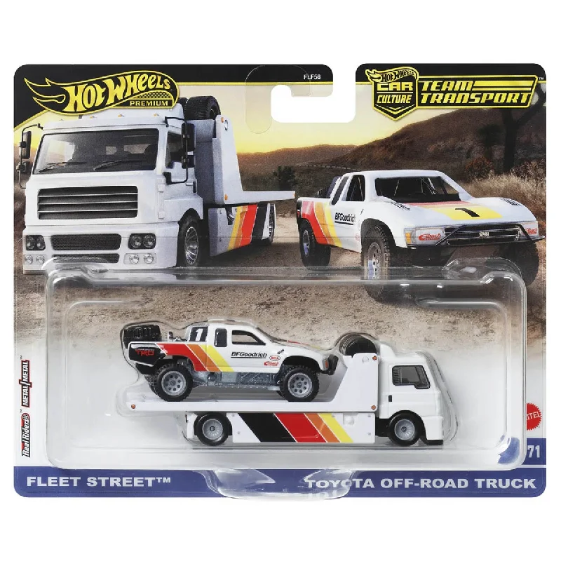 High-quality toy cars Hot Wheels Car Culture: Team Transport: Fleet Street and Toyota Off-Road Truck High-quality toy cars Hot Wheels Car Culture: Team Transport: Fleet Street and Toyota Off-Road Truck