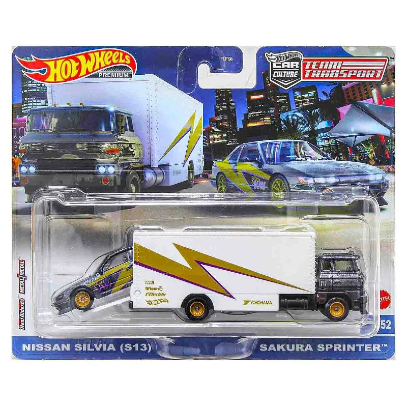 Realistic toy carsHot Wheels Car Culture: Team Transport: Nissan Silvia (S13) with Sakura Sprinter Realistic toy carsHot Wheels Car Culture: Team Transport: Nissan Silvia (S13) with Sakura Sprinter