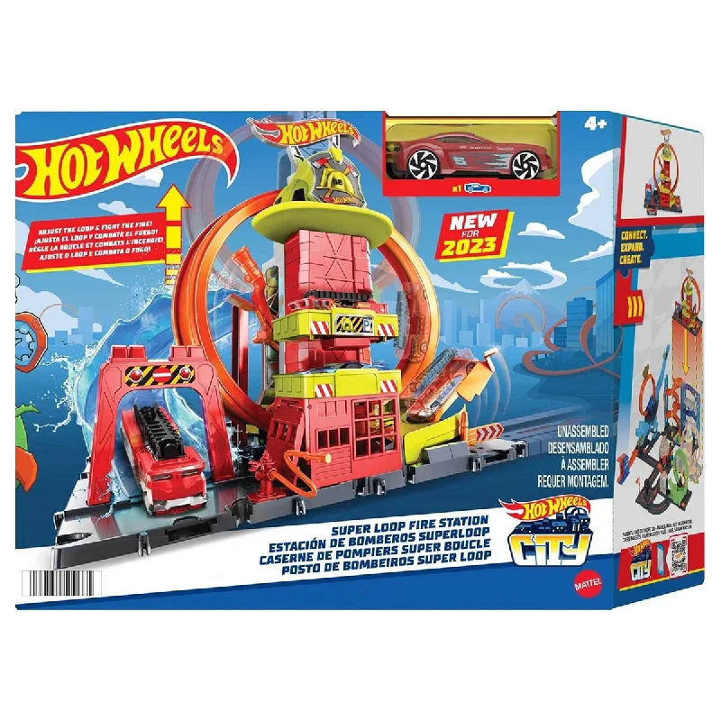 Fun toy carsHot Wheels City: Super Loop Fire Station Set
