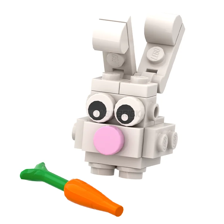 Promoting fine motor skills LEGO setsLEGO "Brick Bunny" White, Easter Bunny with Carrot [MiniMOC]