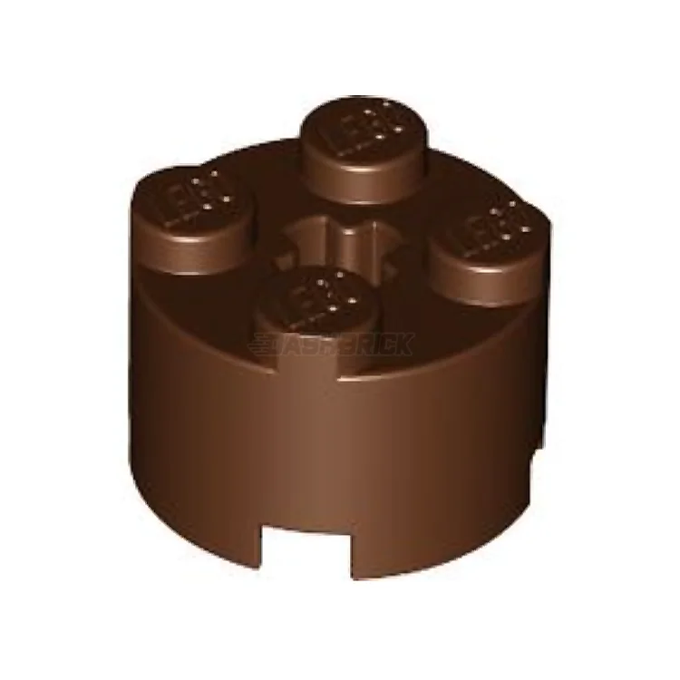 Intricately designed LEGOLEGO Brick, Round 2 x 2 with Axle Hole, Reddish Brown [3941] 4211166