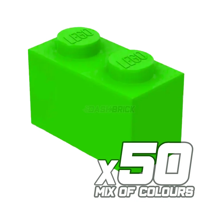 Offering interactive play LEGOLEGO "Just Bricks - Pack of 50" - 1 x 2 Bricks [3004] Assorted Colours