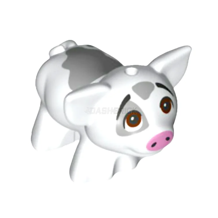 Promoting language development LEGOLEGO Minifigure Animal - Pig, "Pua" White, Brown Eyes Looking Up, [28318pb03]