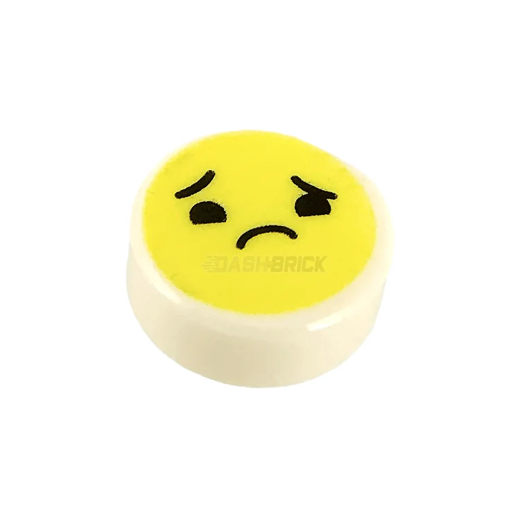 Enhancing cognitive development LEGOLEGO Tile, Round 1 x 1, Emoji, Worried, Yellow Face, Raised Right Eyebrow [98138pb137] 6299968