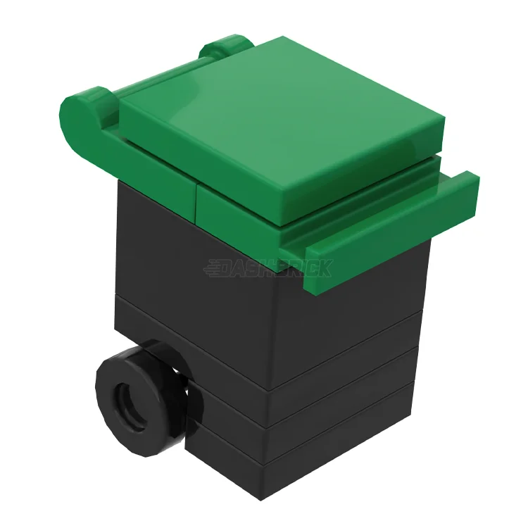 Inspiring future engineers LEGOLEGO "Wheelie bin" - Green, Rubbish/Garbage Bin [MiniMOC]