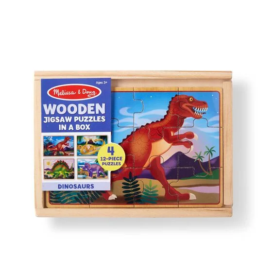 Challenging puzzles Melissa & Doug | Wooden Puzzles in a Box | Dinosaurs