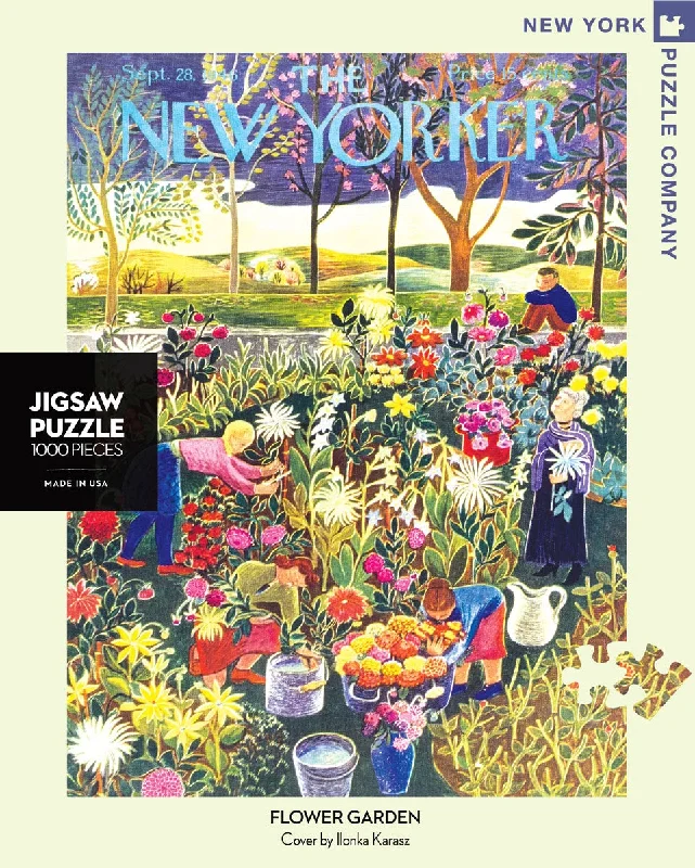 Entertaining games NEW YORKER PUZZLE - 1000 Pc Puzzle – Flower Garden