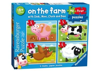 Multi-level puzzles RAVENSBURGER - ON THE FARM MY FIRST PUZZLE 2 3 4 5PC