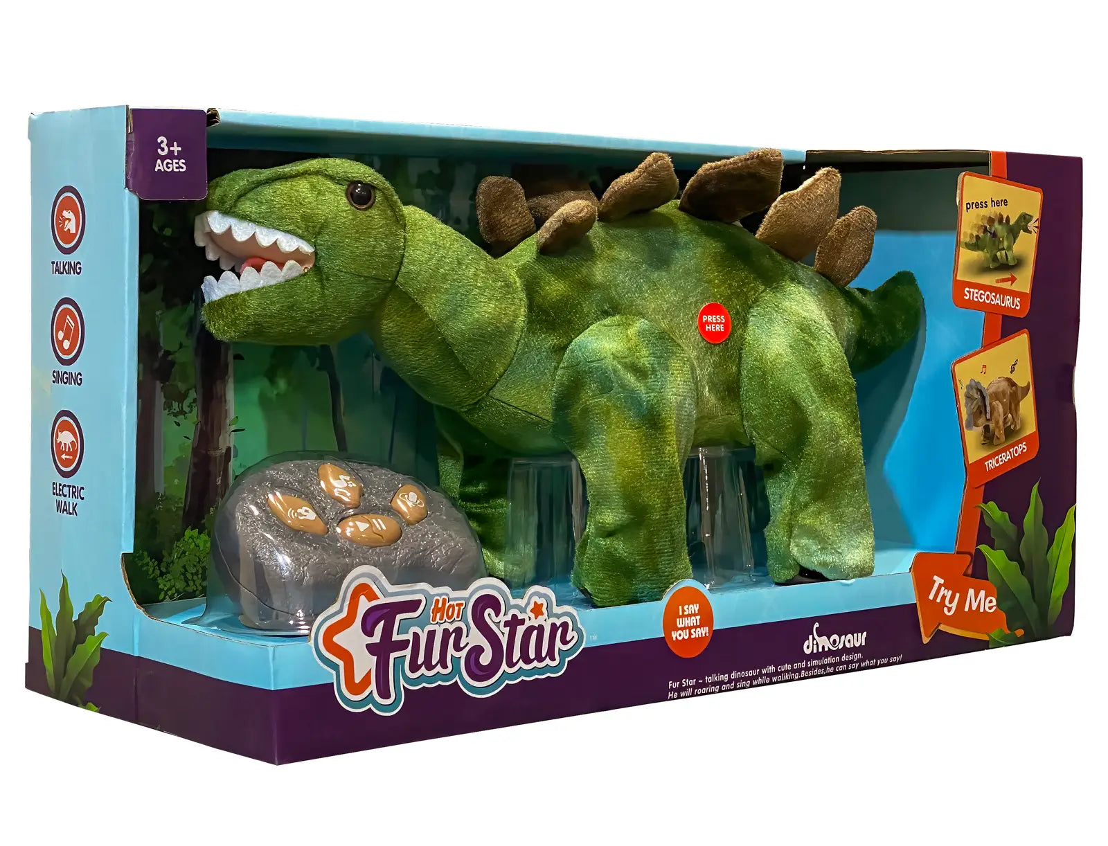 High-quality materials toys Remote Controlled Interactive RC Plush Dinosaur - Stegasaurus High-quality materials toys Remote Controlled Interactive RC Plush Dinosaur - Stegasaurus