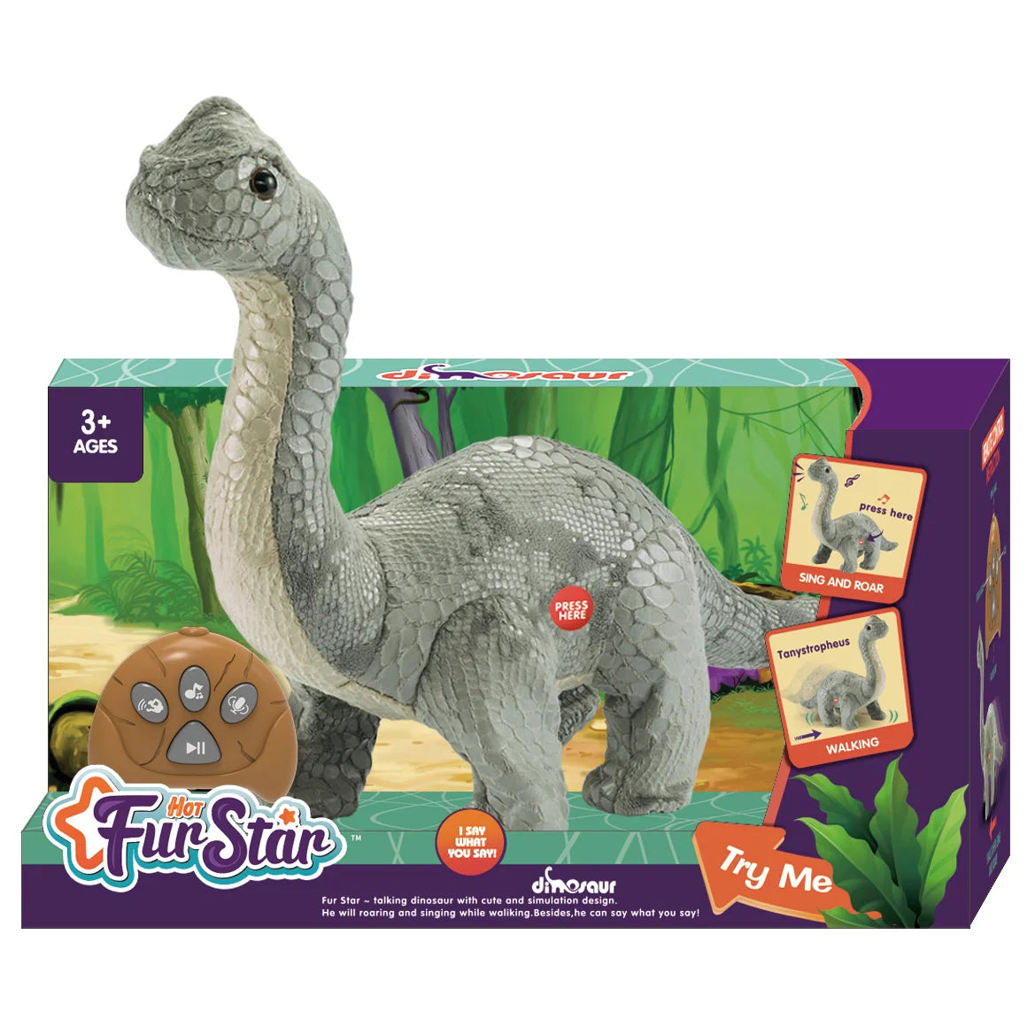 Fun toy carsRemote Controlled RC Plush Interactive Tanystropheus Dinosaur