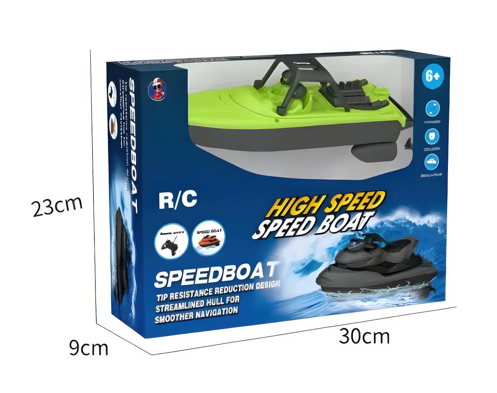 Fun toy cars4- Channel RC Remote Controlled High-Speed Speedboat - Assorted