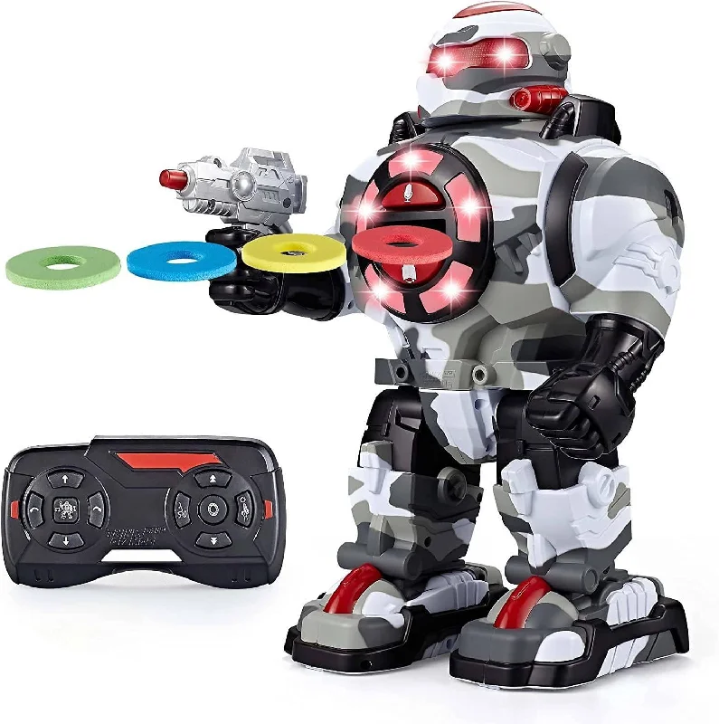 Durable toysRoboShooter Remote Control Interactive Robot - White