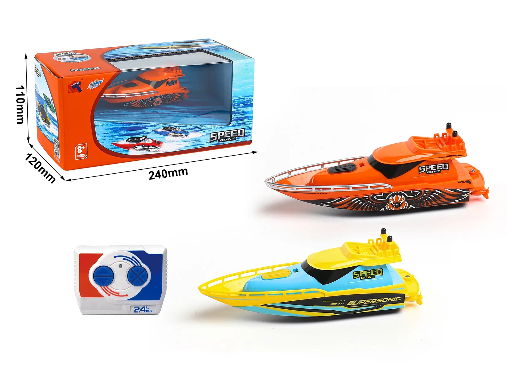 High-quality materials toys 2.4GHz RC Remote Controlled Speedboat - Assorted