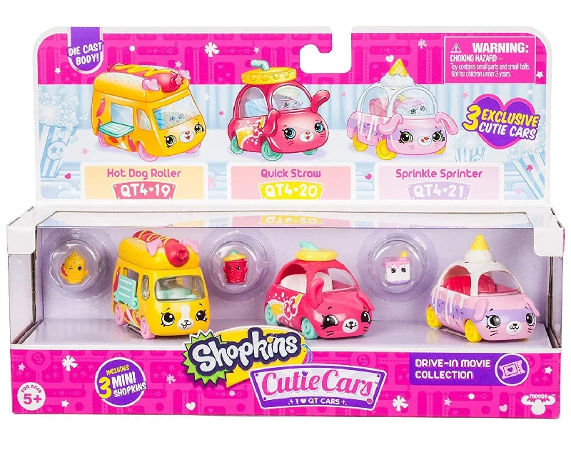 Fun toy carsShopkins Cutie Cars Drive-in Movie 3-Cars Pack - Assorted