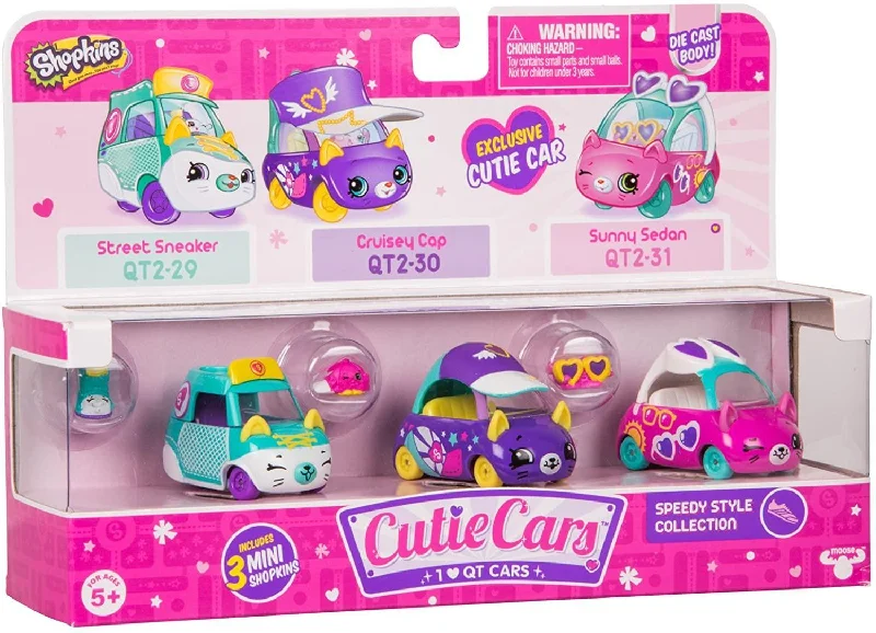 Enthusiastic toysShopkins Cutie Car S2 3-Pack - Assorted