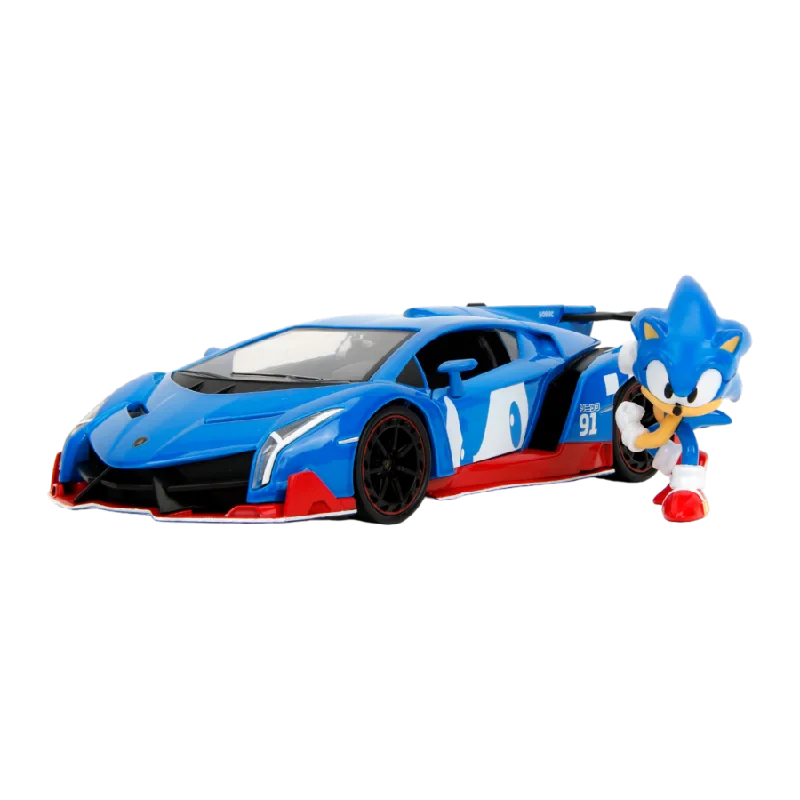 Enthusiastic toysSonic the Hedgehog- Lamborghini Veneno 1:24 Scale Diecast Vehicle with Sonic Figure Enthusiastic toysSonic the Hedgehog- Lamborghini Veneno 1:24 Scale Diecast Vehicle with Sonic Figure