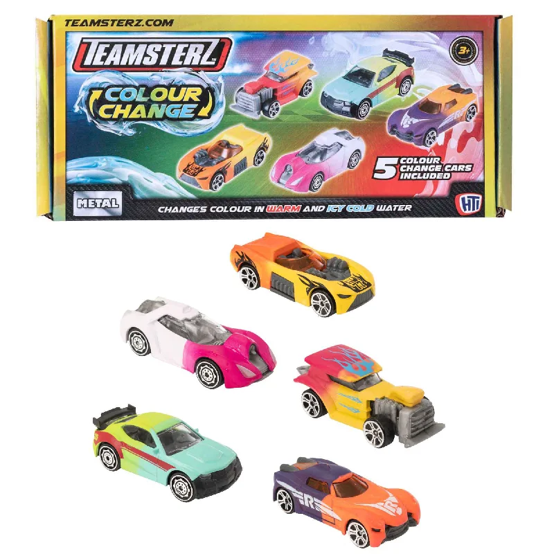 Durable toysTeamsterz 5 Colour Change Cars Playset