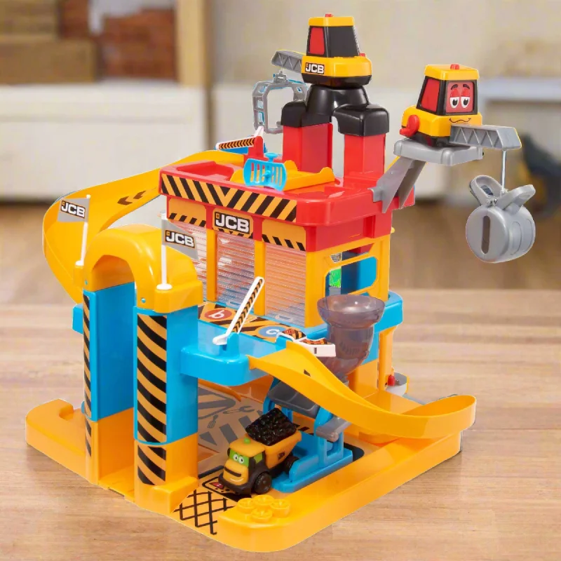 Durable toysTeamsterz JCB My First 3 Level Garage - Includes Dougie Dump Truck