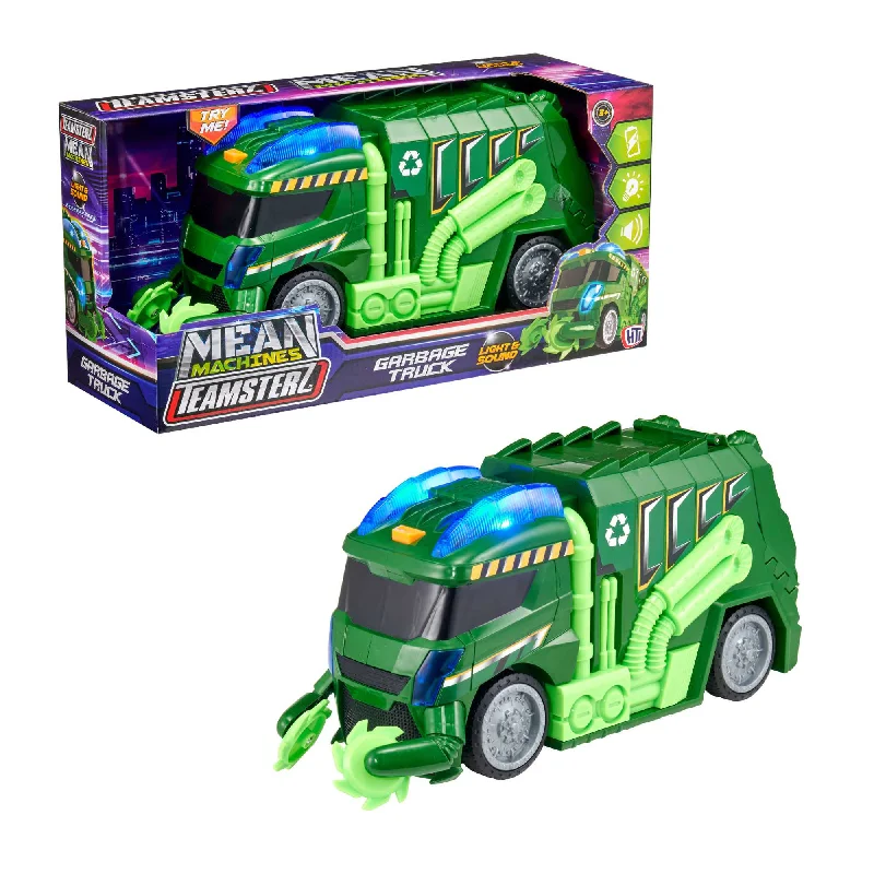 High-quality materials toys Teamsterz Lights & Sound Mean Machine Garbage Truck