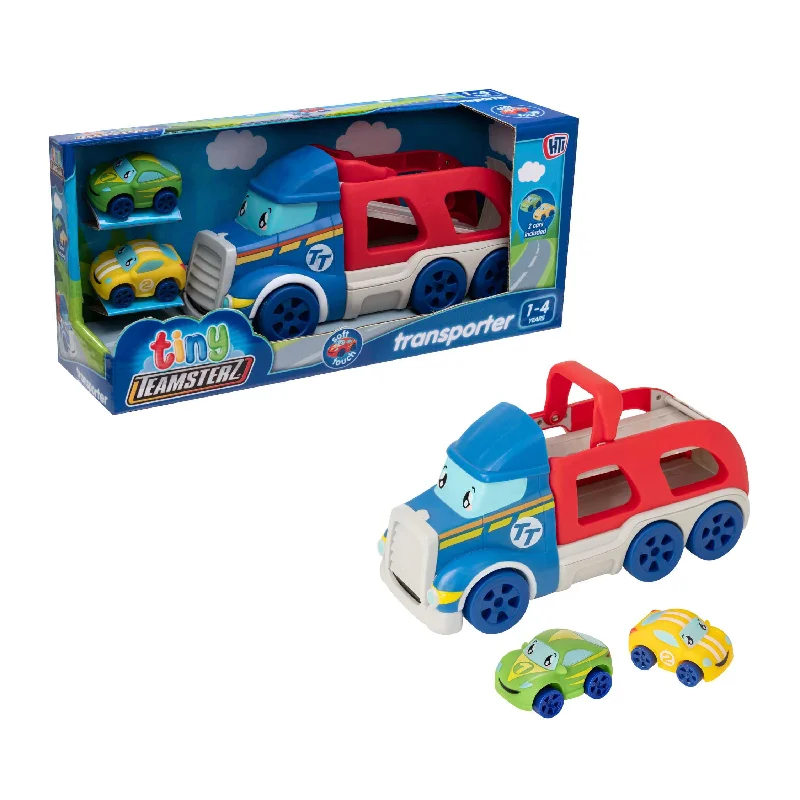 Fun toy carsTiny Teamsterz Car Transporter Playset | Includes 2 Soft Touch Cars