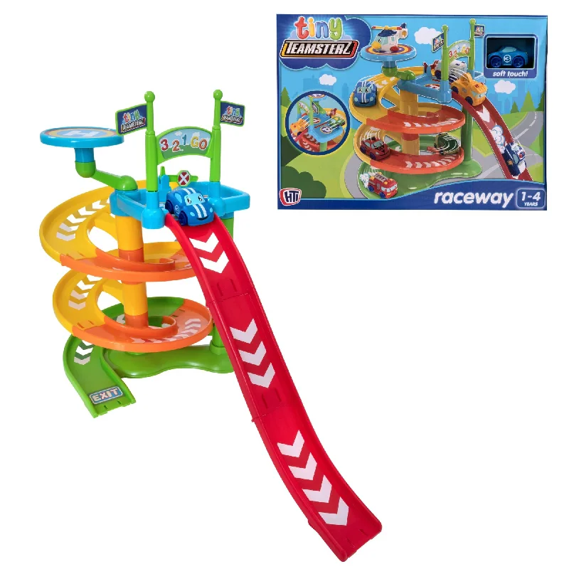 High-quality toy cars Tiny Teamsterz Spiral Raceway Launcher | Includes 1 Soft Touch Car